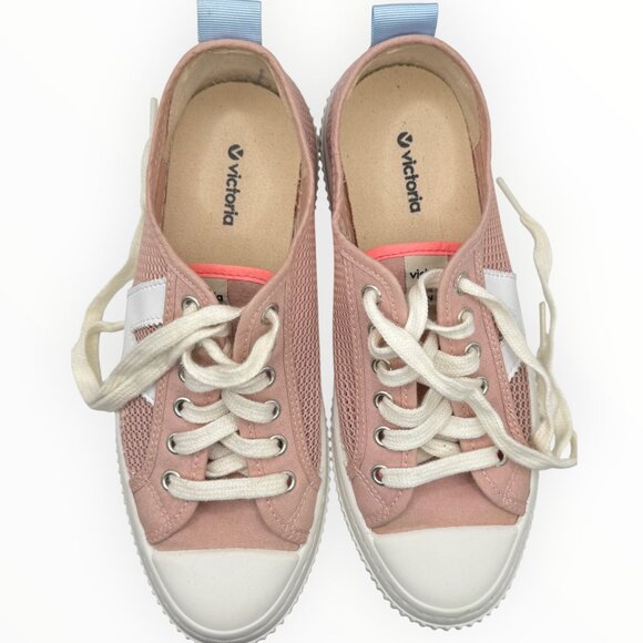 Victoria Women's 1915 Re-Edition Pink Mesh Low-Top Sneakers - Picture 7 of 10